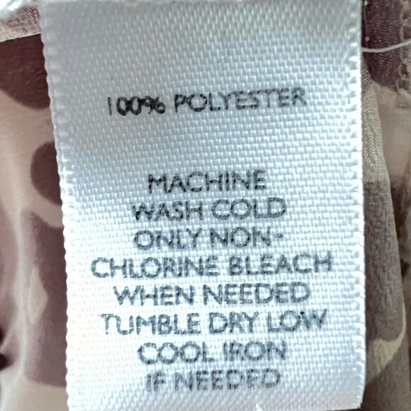 Loft Cream And Greig Leopard Print Elastic Bottom Short Sleeve Blouse Size M - Picture 10 of 10